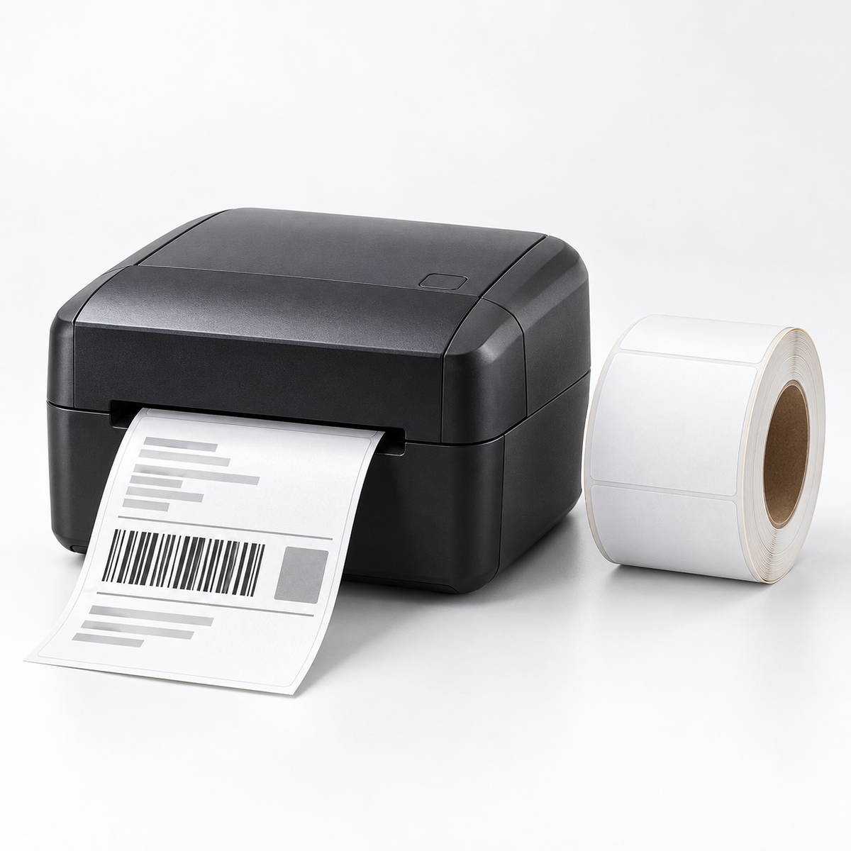 Barcode printer and thermal label roll